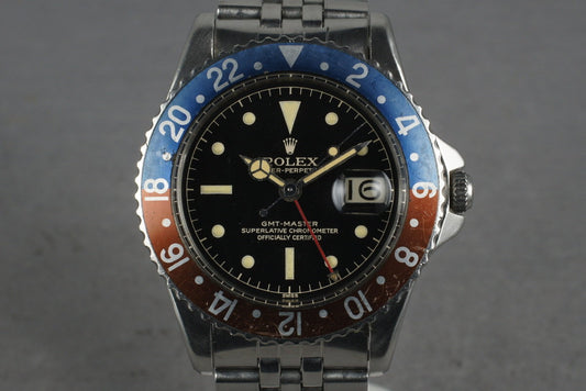 1960 Rolex GMT 1675 PCG with Glossy Gilt Chapter Ring Dial