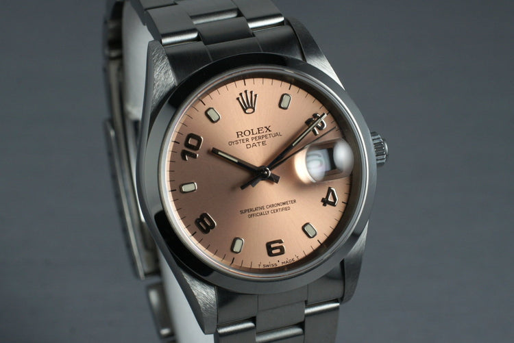 1995 Rolex Pink Arabic Dial Date 15200 with Box & Papers