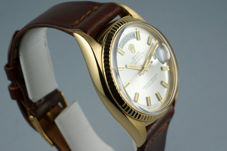 1970 Rolex YG Day-Date 1803 with Silver ‘Wide Boy’ Dial
