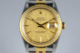 1989 Rolex Two Tone DateJust 16233 Champagne Linen Dial