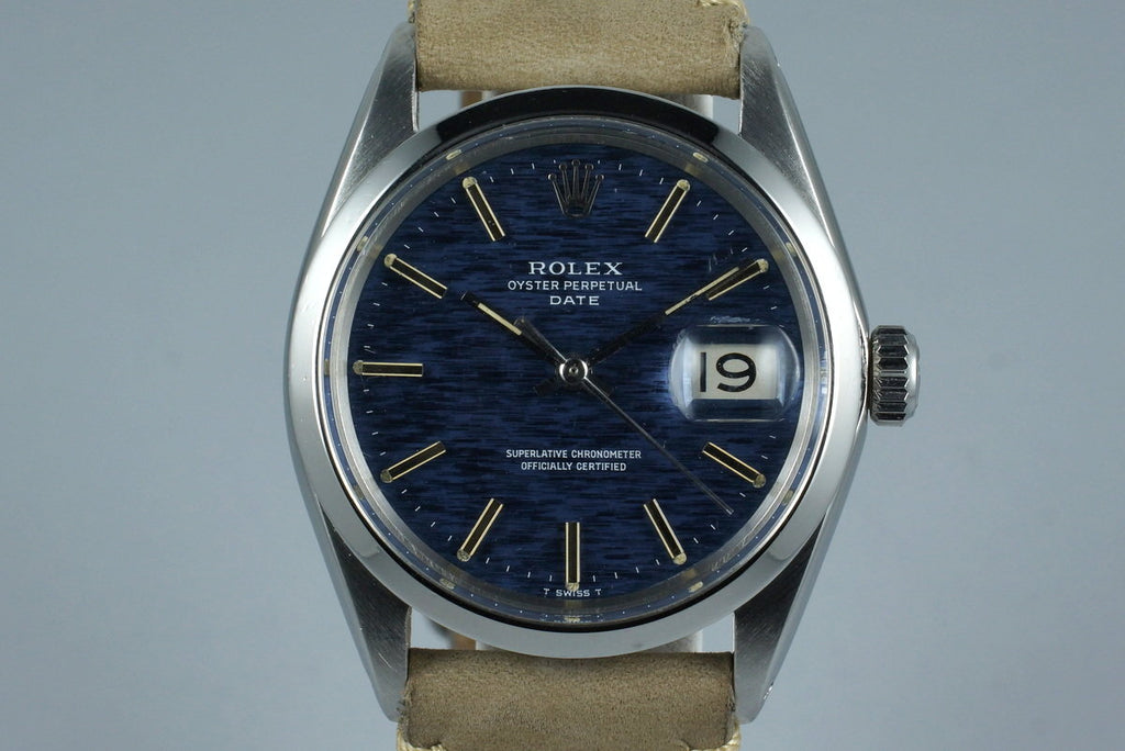 1969 Rolex Date 1500 Blue Textured Dial