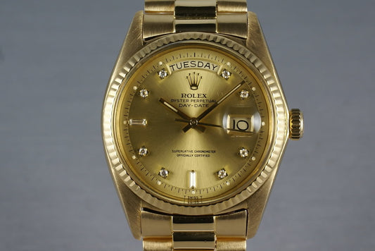 Rolex Vintage YG President: Ref 1803 with factory diamond dial