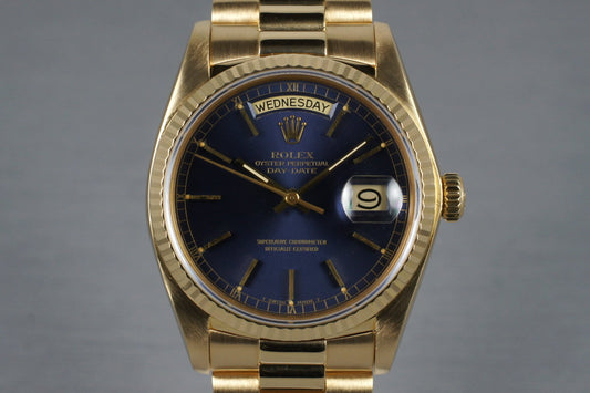 1979 Rolex YG Day-Date 18038 with Blue Dial