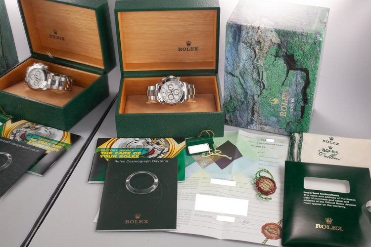 Mint 2003 Rolex Daytona 116520 White Dial with Box and Papers with Stickers
