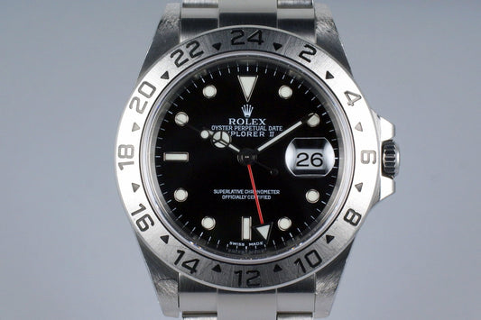 2002 Rolex Explorer II 16570 Black Dial with Box and Papers