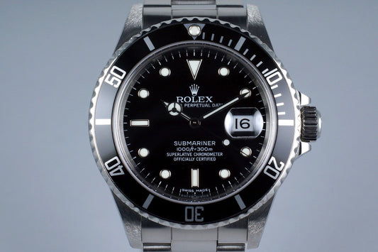 Rolex Submariner 16800 Service Case with RSC Papers