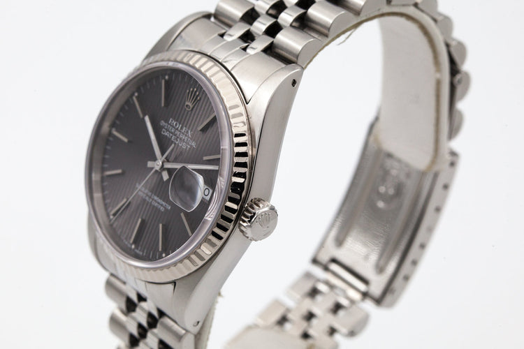 1990 Rolex DateJust 16234 Grey Tapestry Dial