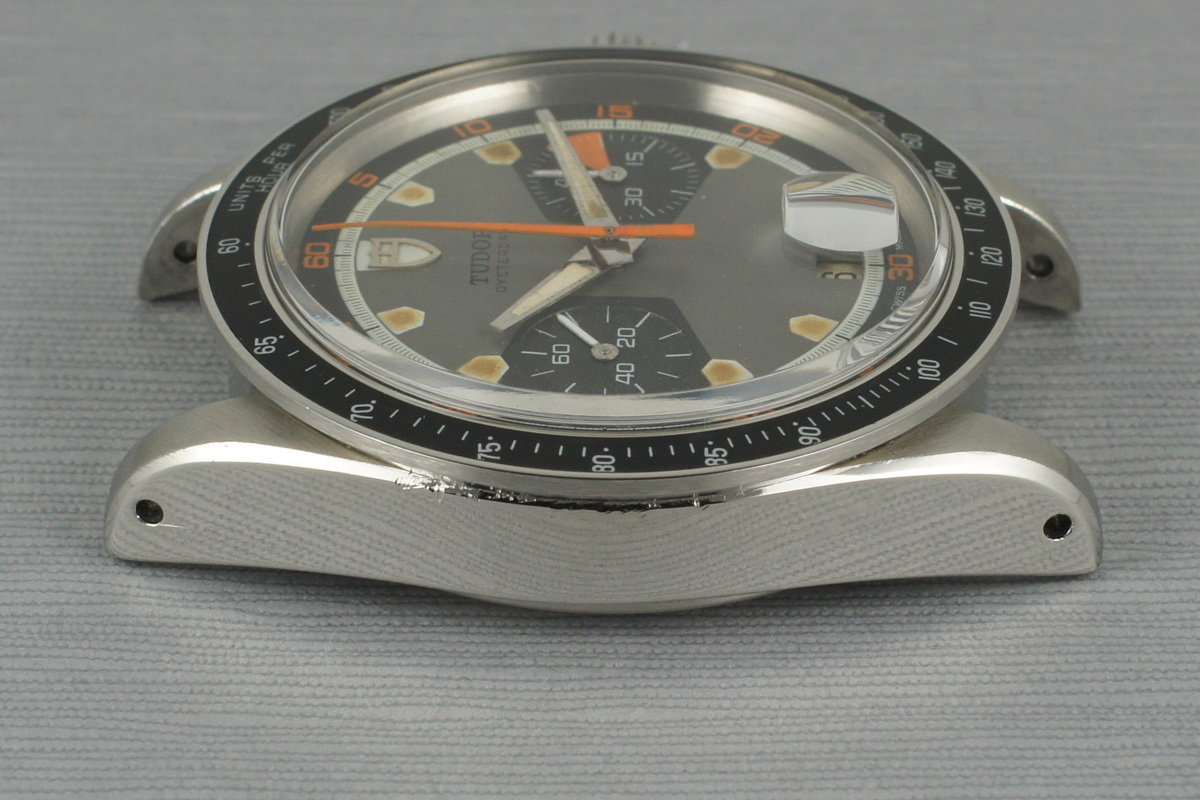 Tudor 7031/0 — Grey Home Plate Dial. · Photo: HQ Milton · © HQ Milton, used with permission · Source: https://hqmilton.com/products/1970-tudor-monte-carlo-7031-0-home-plate-dial-1