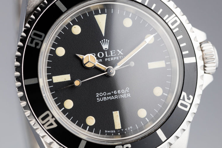1967 Rolex Submariner 5513 with Meters First Dial with Kissing 40 Insert