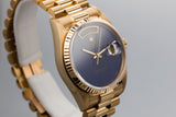 1984 Rolex 18K YG Day-Date 18038 with Blue Lapis Dial