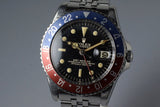 1963 Rolex GMT 1675 PCG Gilt UNDERLINE Dial with RSC Papers