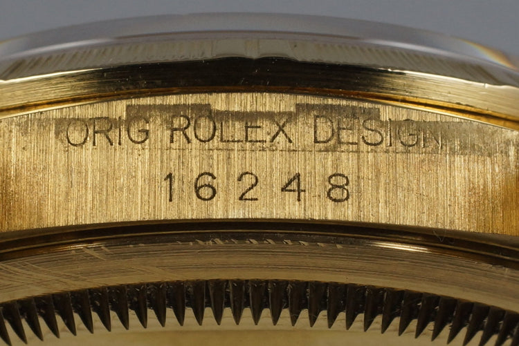 1994 Rolex YG Bark DateJust 16248 Matte Champagne Dial
