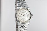 1972 Rolex DateJust with No Lume Silver Linen Dial