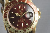 Rolex GMT 18K 1675 with root beer nipple dial turning tropical red