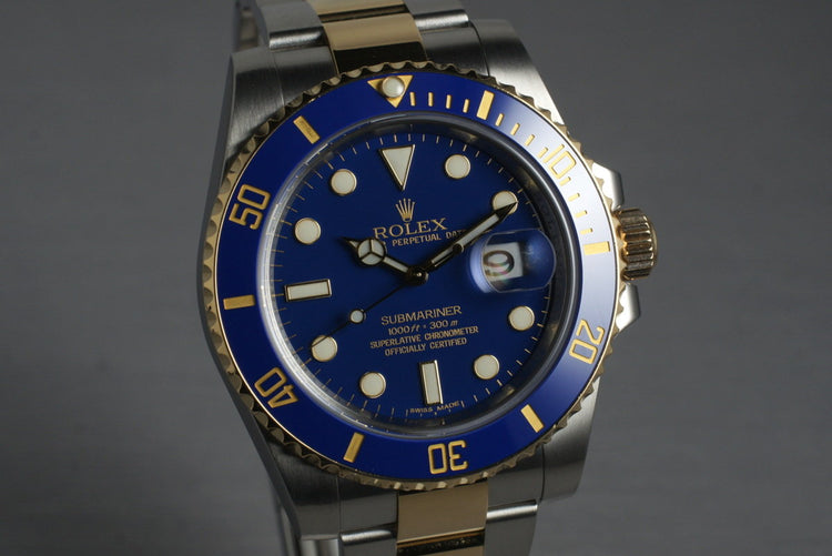 2009 Rolex Two Tone Submariner 116613 with Box and Papers