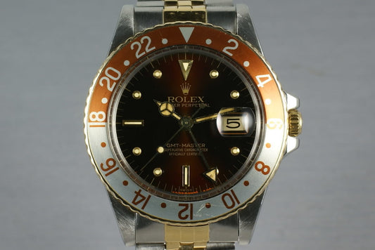 Rolex GMT Two Tone 16753 nipple root beer