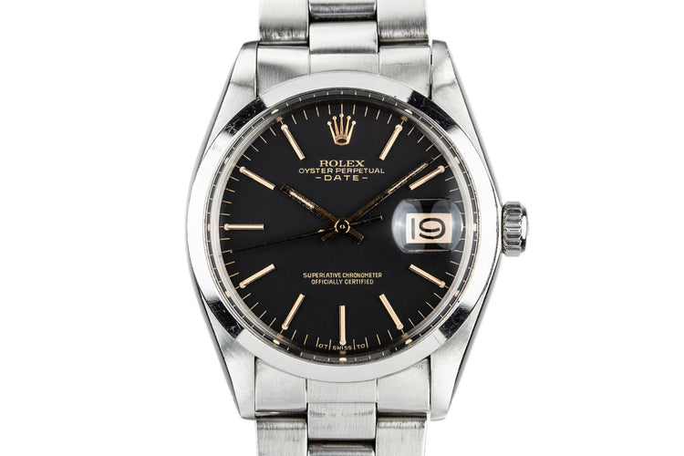 1972 Rolex Date 1500 Black and Gold Sigma Dial
