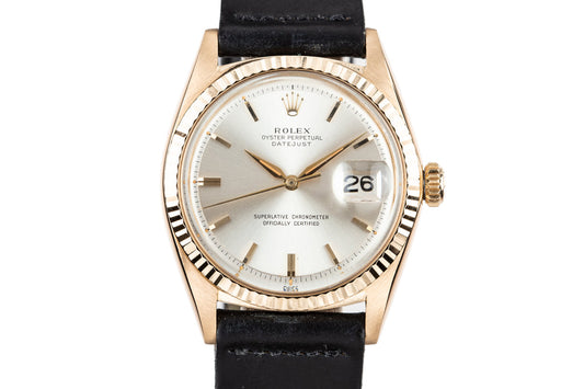 1964 Rolex 18K YG DateJust 1601 with Silver Dial