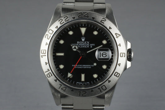 1997 Rolex Explorer II 16570 Black Dial with Box and Papers