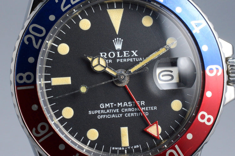 1971 Rolex GMT 1675 with All Red Arrow Hand