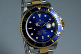 2000 Rolex Two Tone Blue Submariner 16613