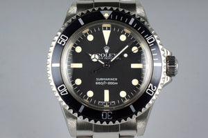 1982 Rolex Submariner 5513 Mark IV Maxi Dial with RSC Papers and Service Box