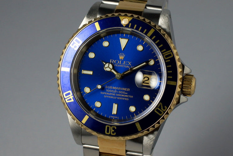 1999 Rolex Two Tone Blue Submariner 16613