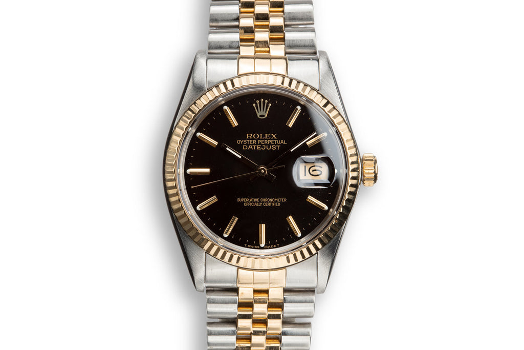 HQ Milton 1987 Rolex Two-Tone DateJust 16013 Black Dial