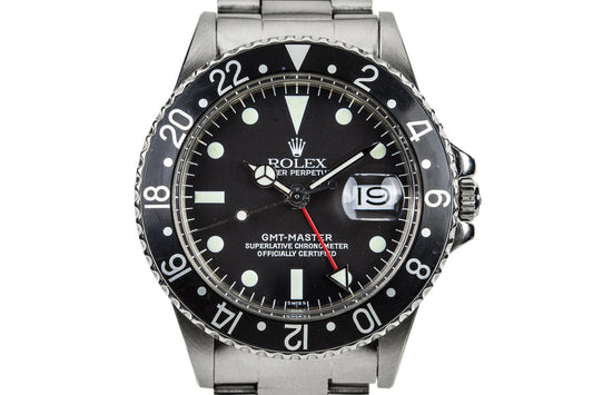 1978 Rolex GMT-Master with Black Bezel Insert and Luminova Service Dial