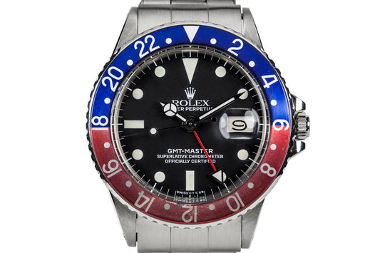 1970 Rolex GMT-Master 1675 with Pepsi Insert and Box and Papers