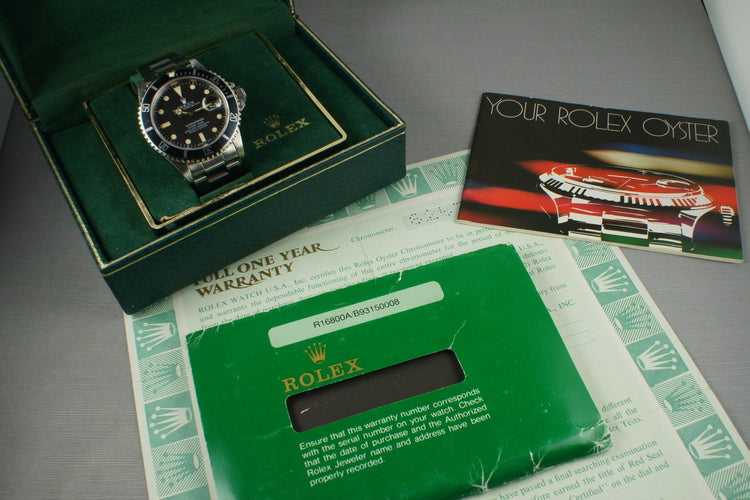 1983 Rolex Submariner  16800 Matte Dial   with Box and Papers