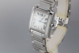 Cartier 18K Large White Gold Tank Francaise Date W5001153