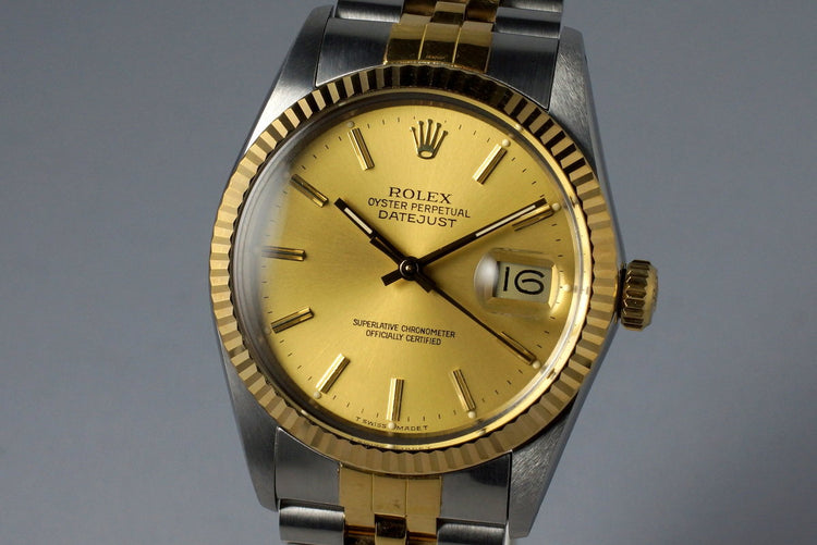 1988 Rolex Two Tone DateJust 16013 Champagne Dial