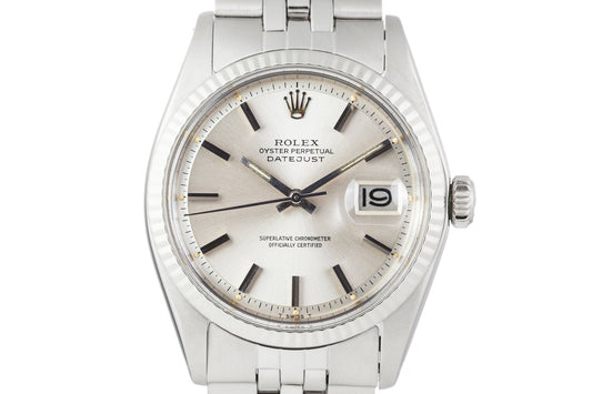 1972 Rolex Datejust 1601 Silver Dial with Box and Papers