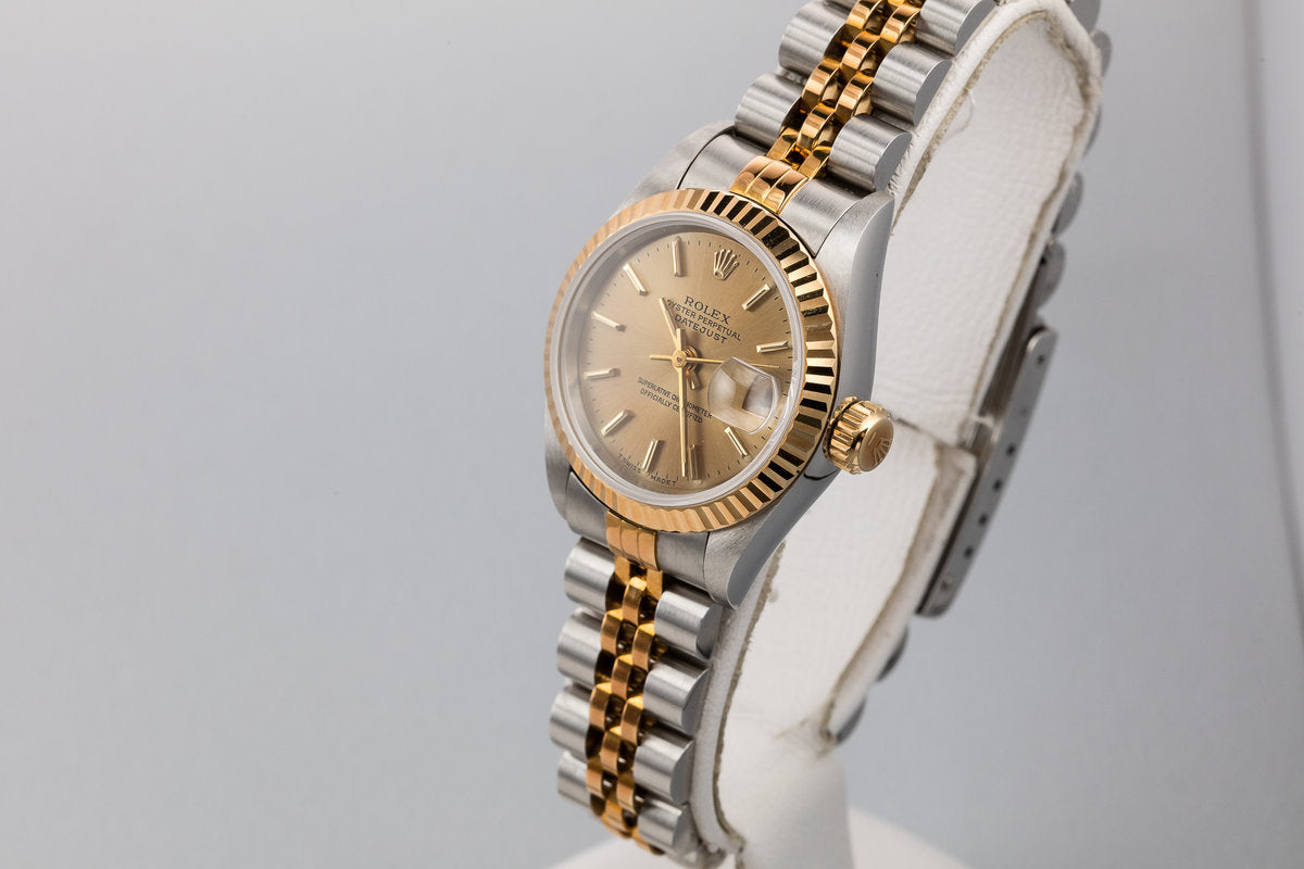 1996 Rolex Two Tone Ladies DateJust 69173 Champagne Dial with Papers