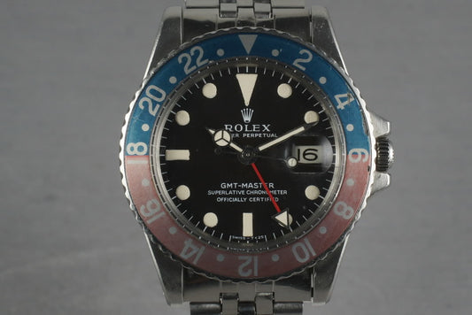 Rolex GMT 1675 with Mark 1 Dial with Folded Link Swiss Jubilee