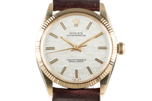 1972 Rolex Oyster Perpetual 1005 Silver Mosaic Dial with Box and Papers