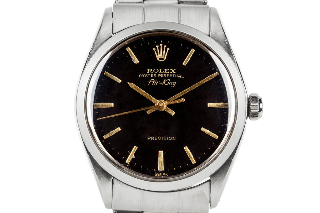 1960 Rolex Air-King 5500 with Swiss Only No Lume Black Dial