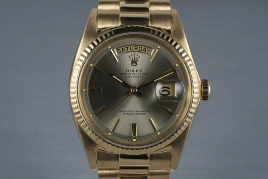 1968 Rolex YG Day-Date 1803 Gray Dial with RSC Papers