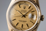 1985 Rolex 18K YG Day-Date 18038 with Gold Linen Dial
