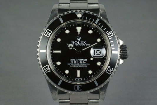 1999 Rolex Submariner 16610 with Box and Papers