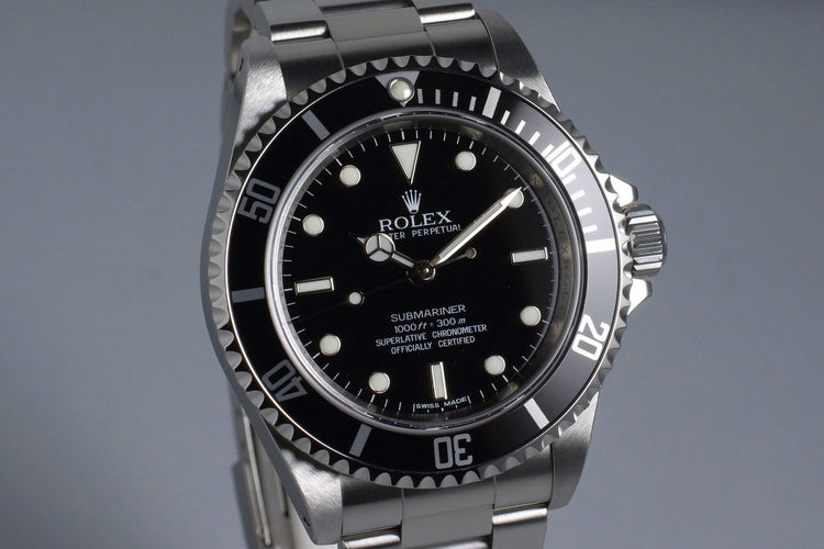 2009 Rolex Submariner 14060M 4 Line Dial with Box and Papers