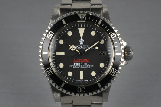 1977 Rolex Double Red Sea Dweller 1665 Mark IV Dial with RSC Papers