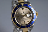 2002 Rolex Two Tone Submariner 16613 Silver Serti Dial