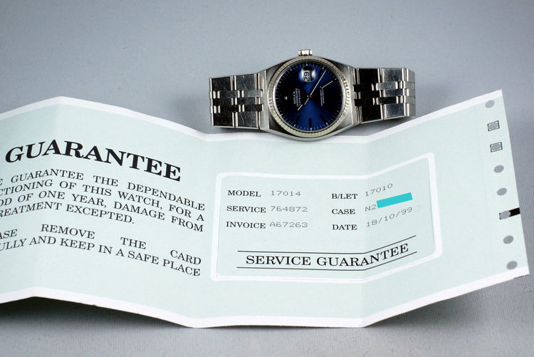 1991 Rolex OysterQuartz Datejust 17014 with Box and Papers