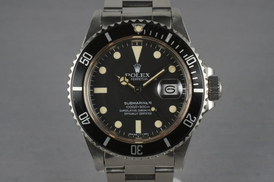 Rolex Submariner 16800 Matte Dial