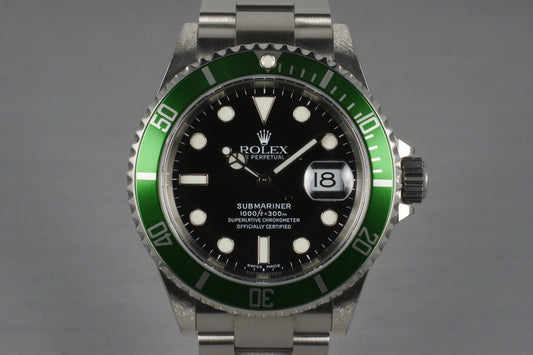 2004 Rolex Green Submariner 16610LV with Box
