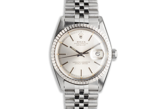 1976 Rolex Stainless Steel 1603 Datejust Silver Dial Creamy Lume Plots