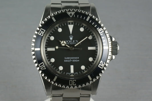 Rolex Submariner 5513 Maxi Mark V with Box and Papers