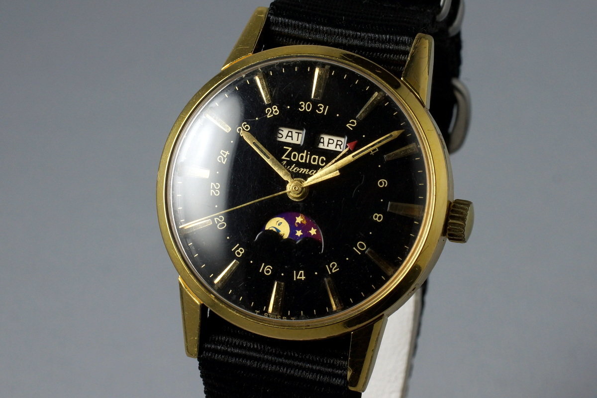 HQ Milton - Late 1950's Zodiac YG Triple Date Moonphase Automatic